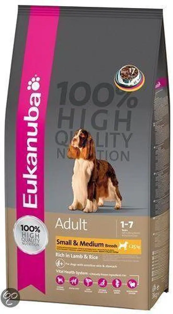 Eukanuba Dog Adult Small/Medium Breed Lam/Rice 3 kg