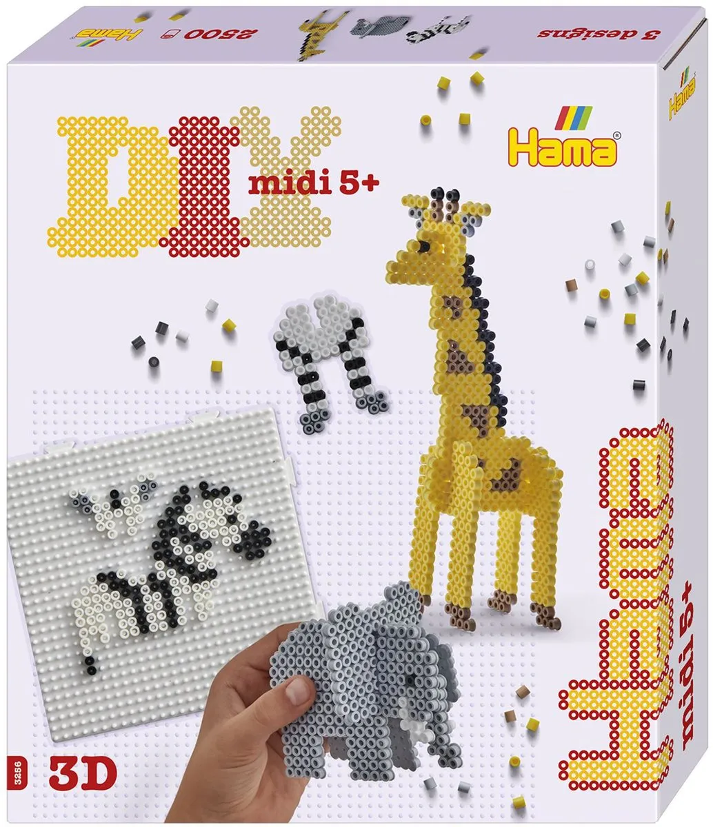 Hama Strijkkralen 3D Safari - 2500 Stuks Multicolor
