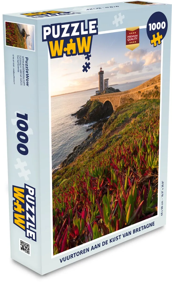 PuzzleWow Legpuzzel Bretagne Vuurtoren 1000 Stuks