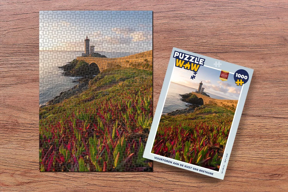 PuzzleWow Legpuzzel Bretagne Vuurtoren 1000 Stuks - Multicolor