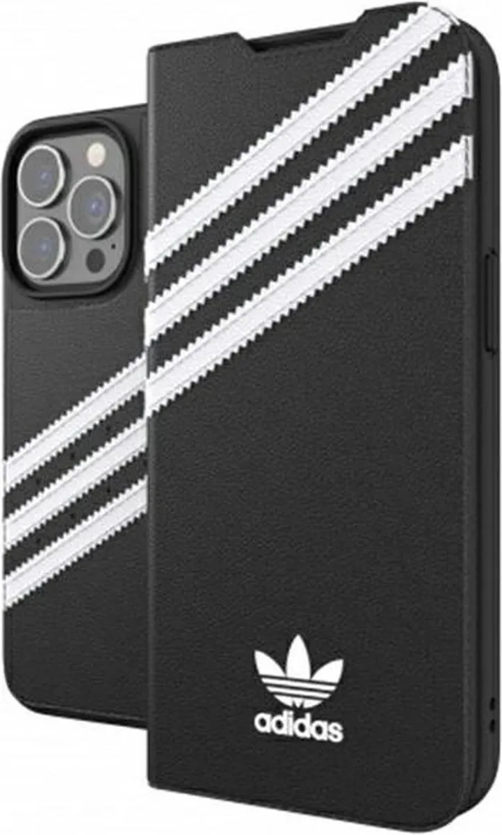 Adidas Booklet Case PU iPhone 13 Pro - Zwart/Wit