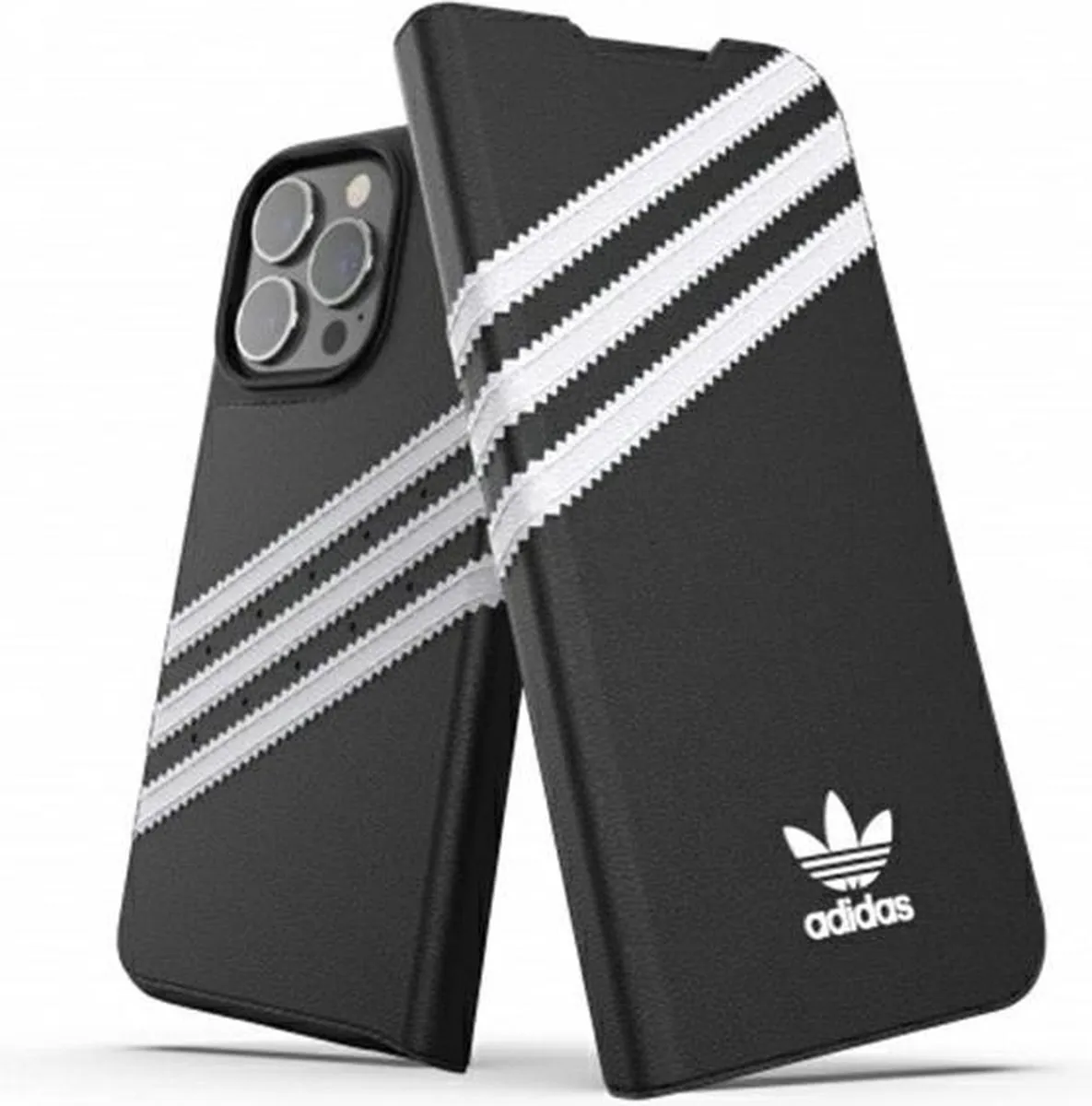 Adidas Booklet Case PU iPhone 13 Pro - Zwart/Wit