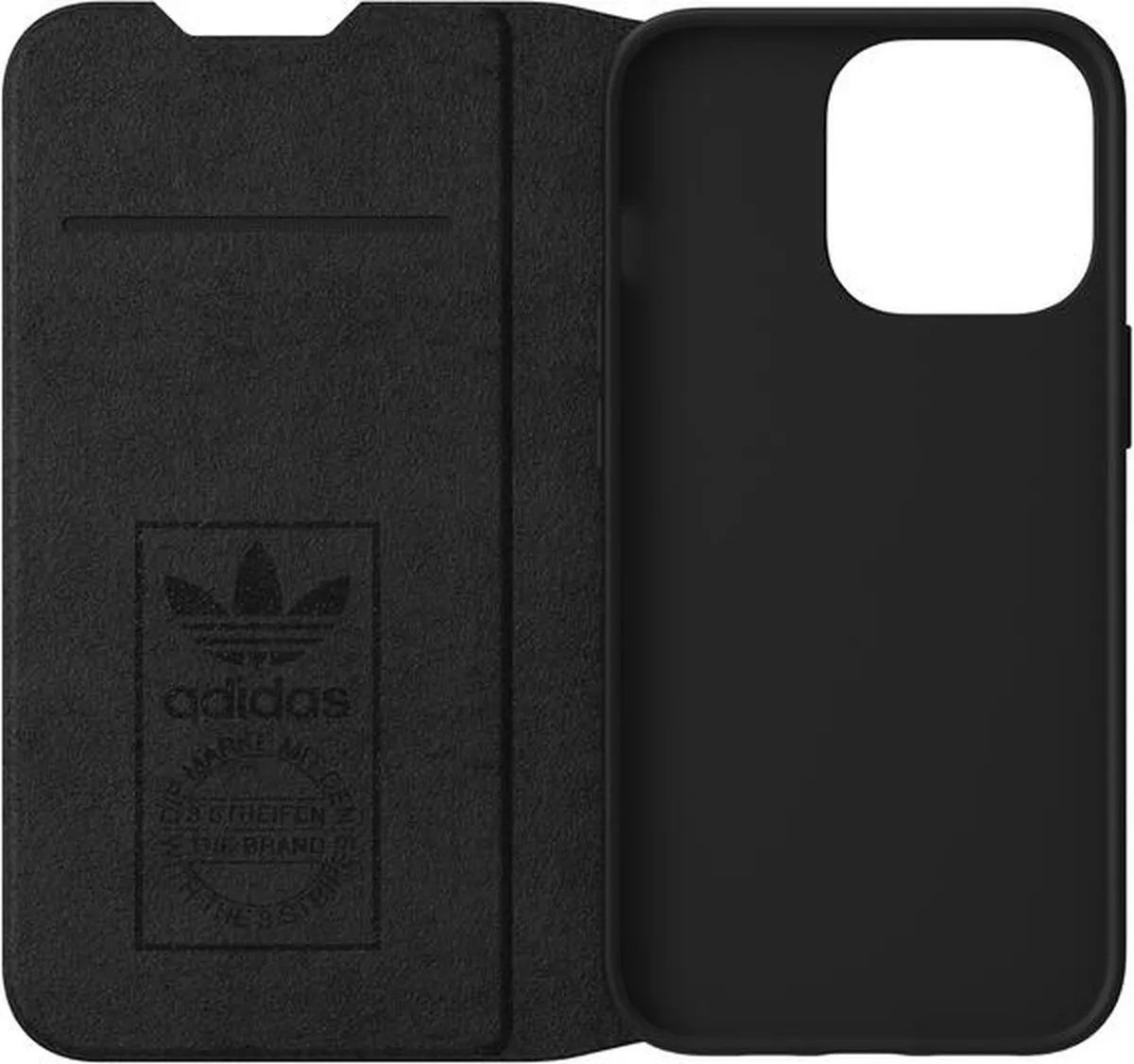 Adidas Booklet Case PU iPhone 13 Pro - Zwart/Wit