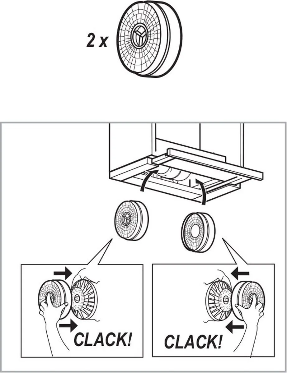 Whirlpool Koolstoffilter FIL 220 - 2 Stuks - Zwart
