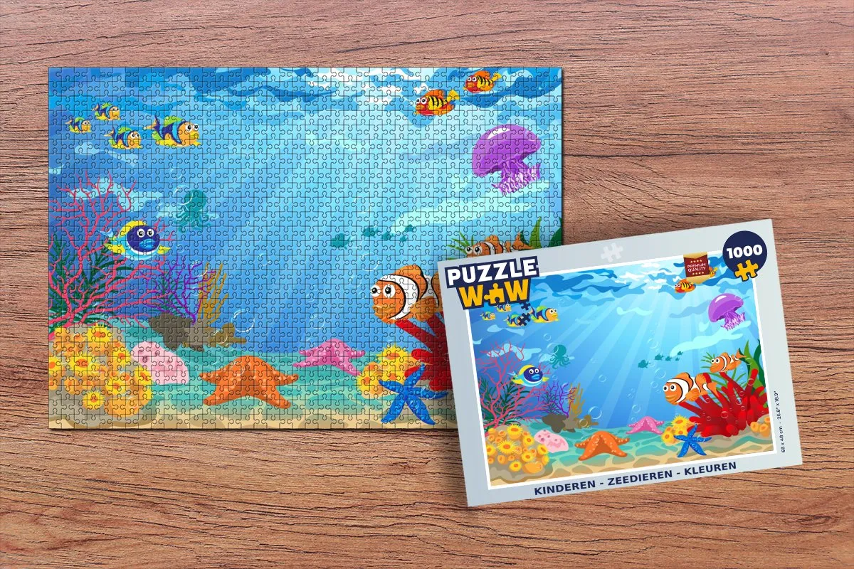 PuzzleWow Zeedieren Legpuzzel 1000 Stuks - Multicolor