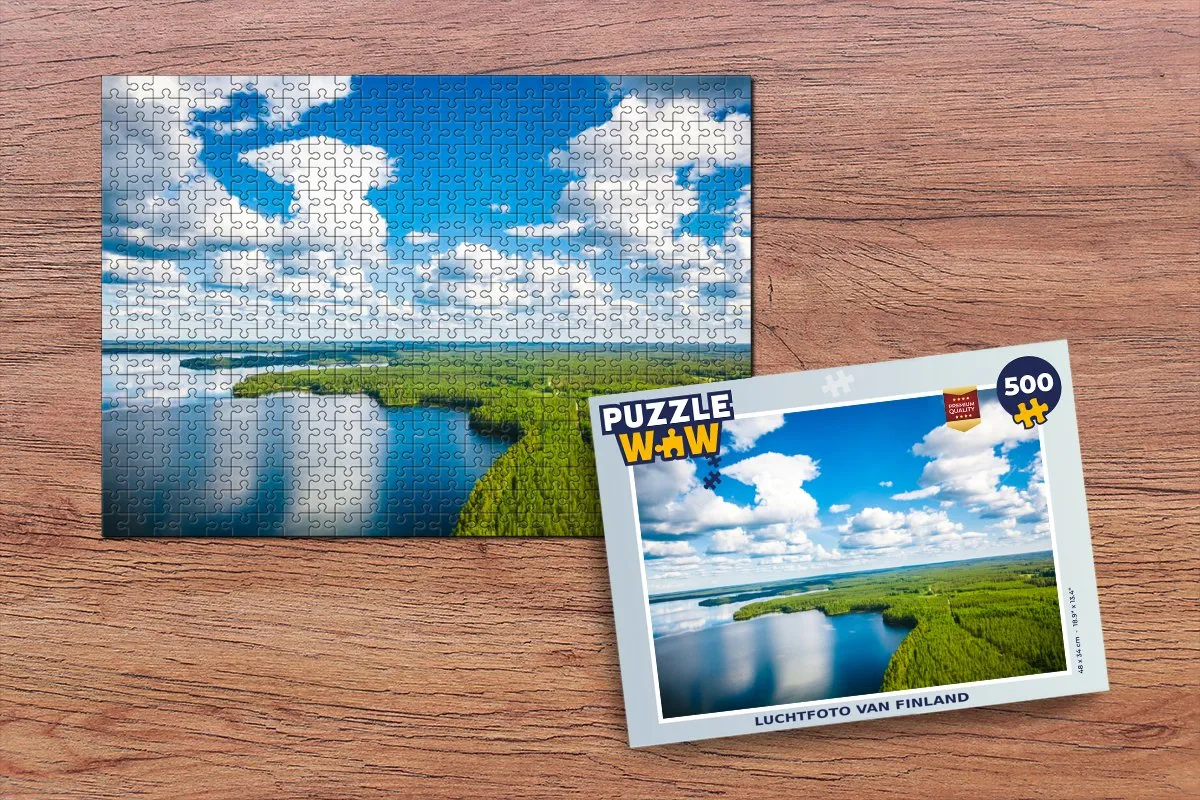 PuzzleWow Finland Luchtfoto Legpuzzel 500 Stuks - Multicolor