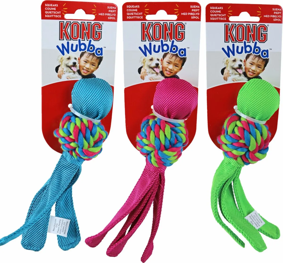KONG Wubba Weaves Small Kauwspeelgoed - 290mm x 80mm - Multicolor - afbeelding 6 van 6