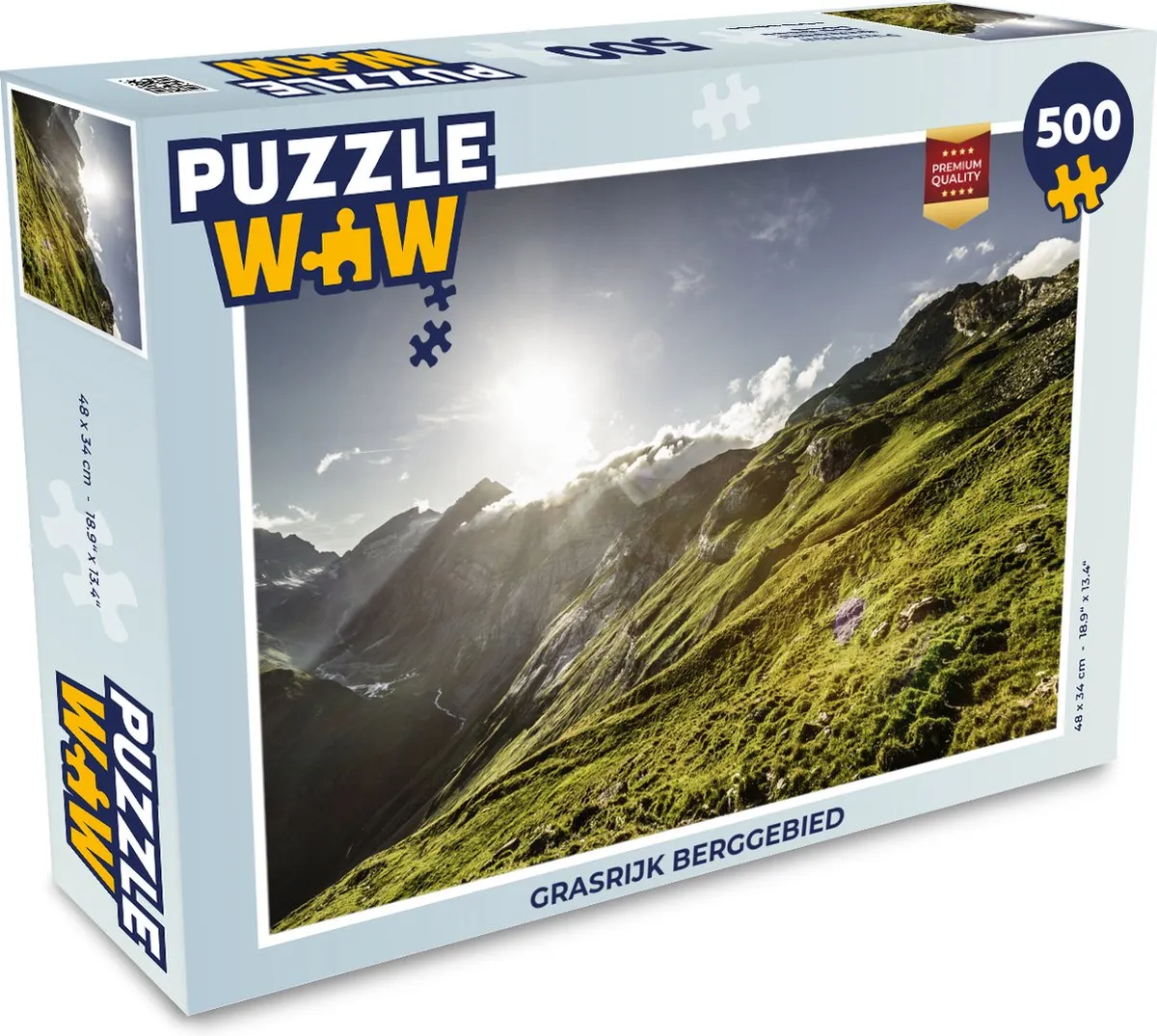PuzzleWow Legpuzzel Grasrijk Berggebied 500 Stuks