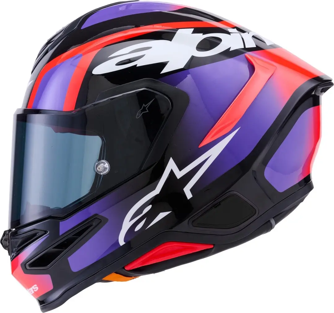 Alpinestars Supertech R7 Lumen Helm - XXL Zwart/rood/paars - afbeelding 4 van 5