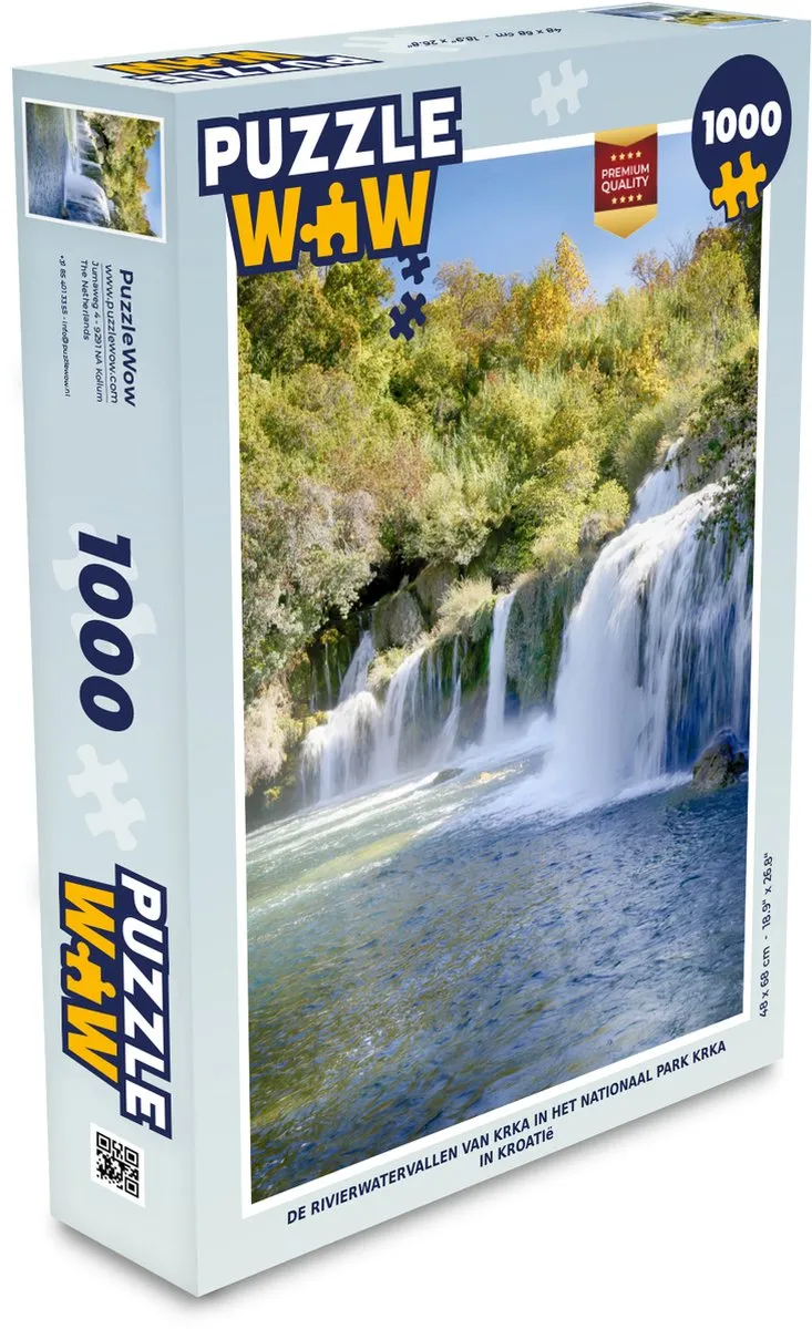 PuzzleWow Rivierwatervallen Krka Legpuzzel 1000 Stuks