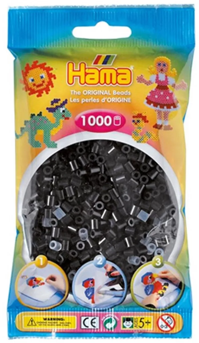 Hama Midi Zwart Strijkparels 1.000 Stuks