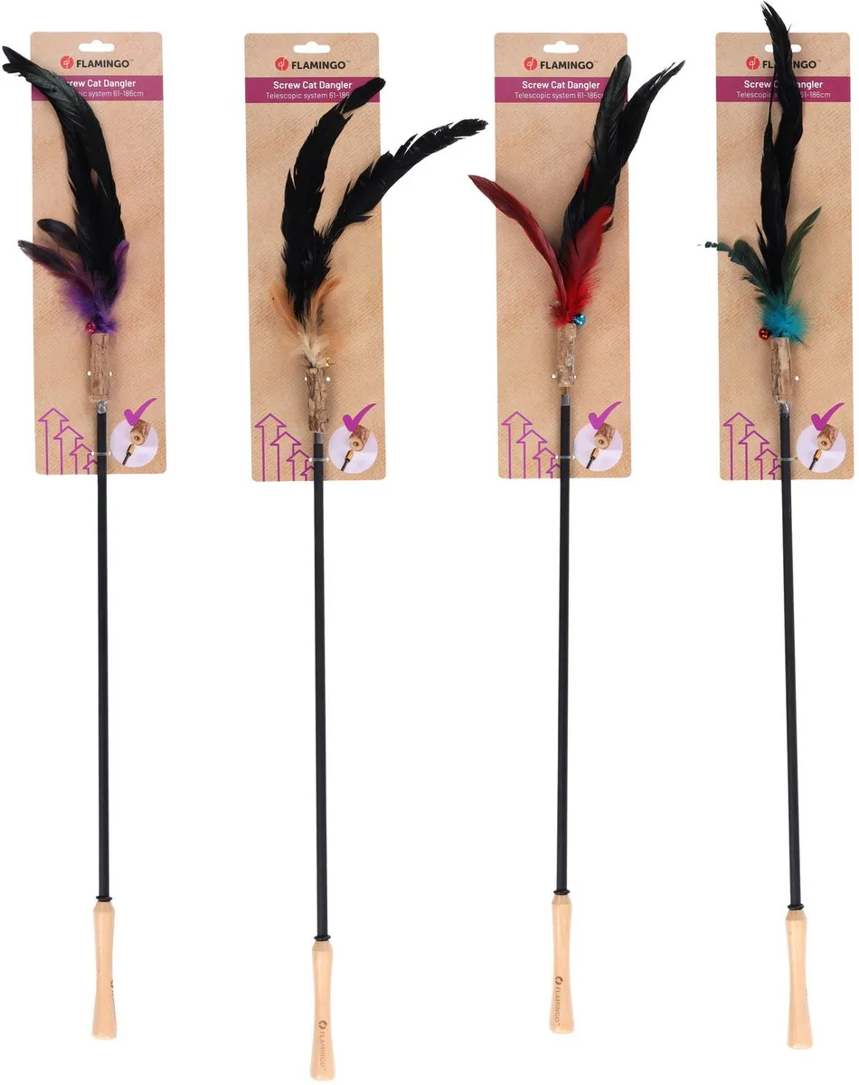 Flamingo Telescopische Kattenhengel Marit - 61-186cm Assorti