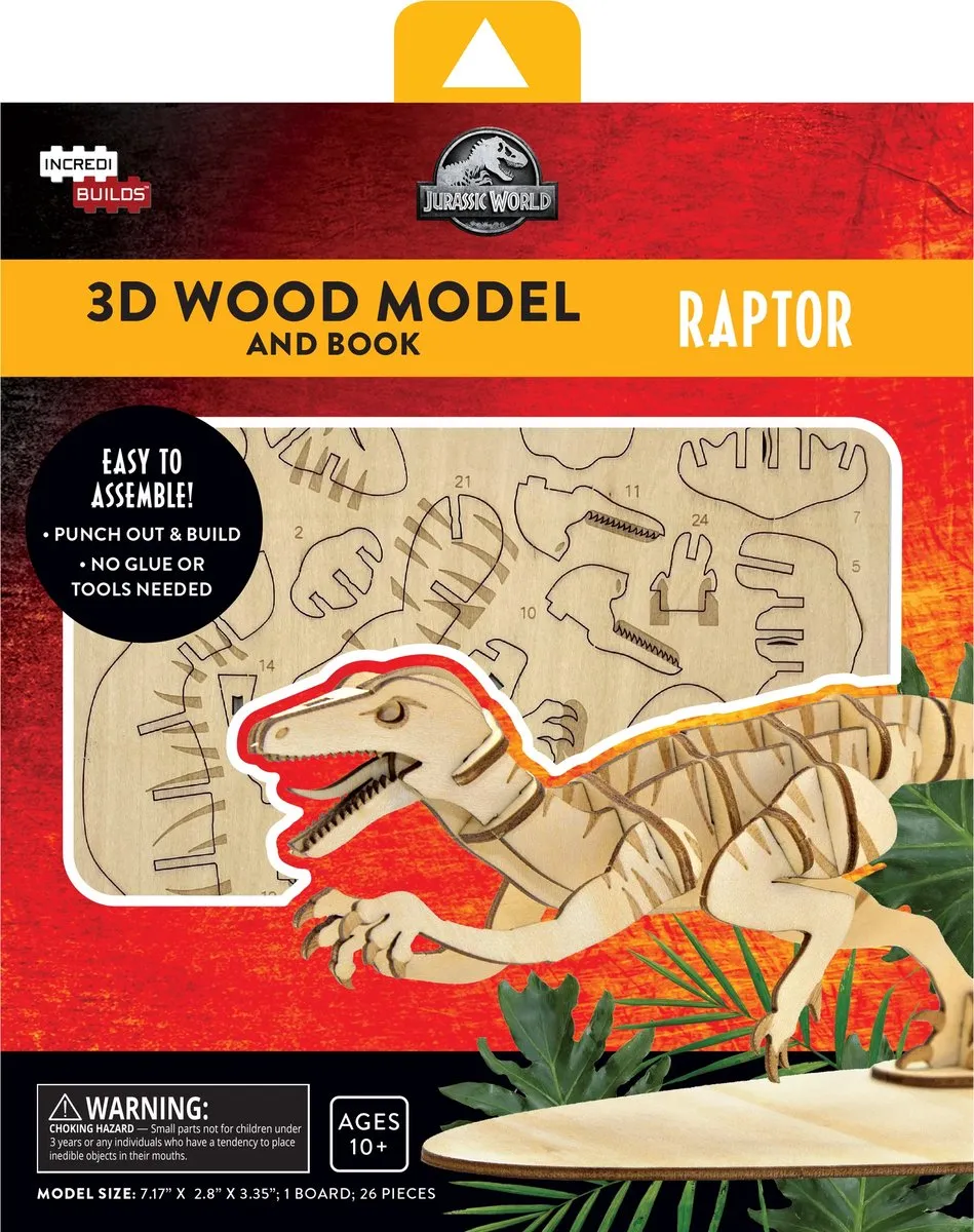 Jurassic World Raptor 3D Puzzel 1:36