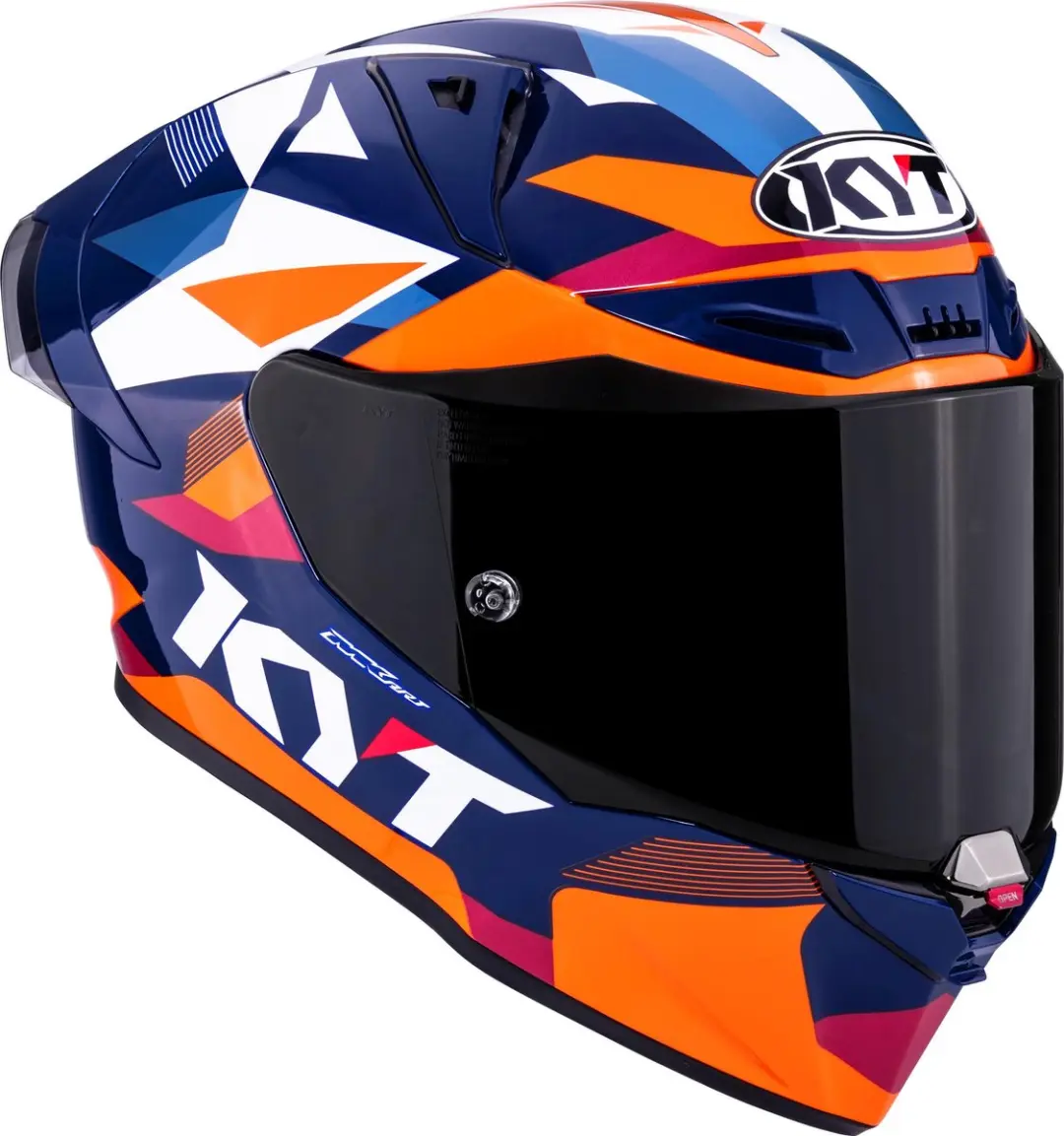 KYT R1R Diamond Helm - M Blauw/oranje - afbeelding 6 van 6