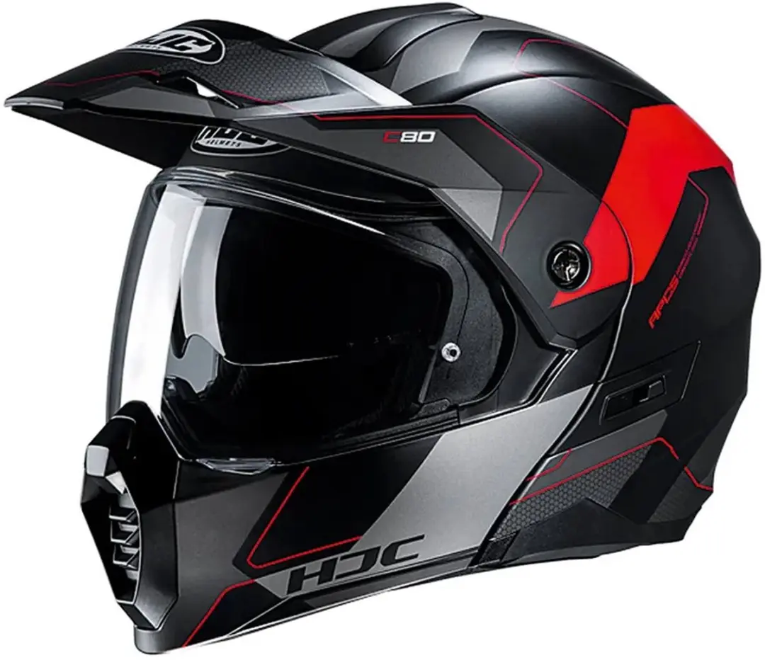 HJC C80 Rox Zwart Rood Adventure Helm