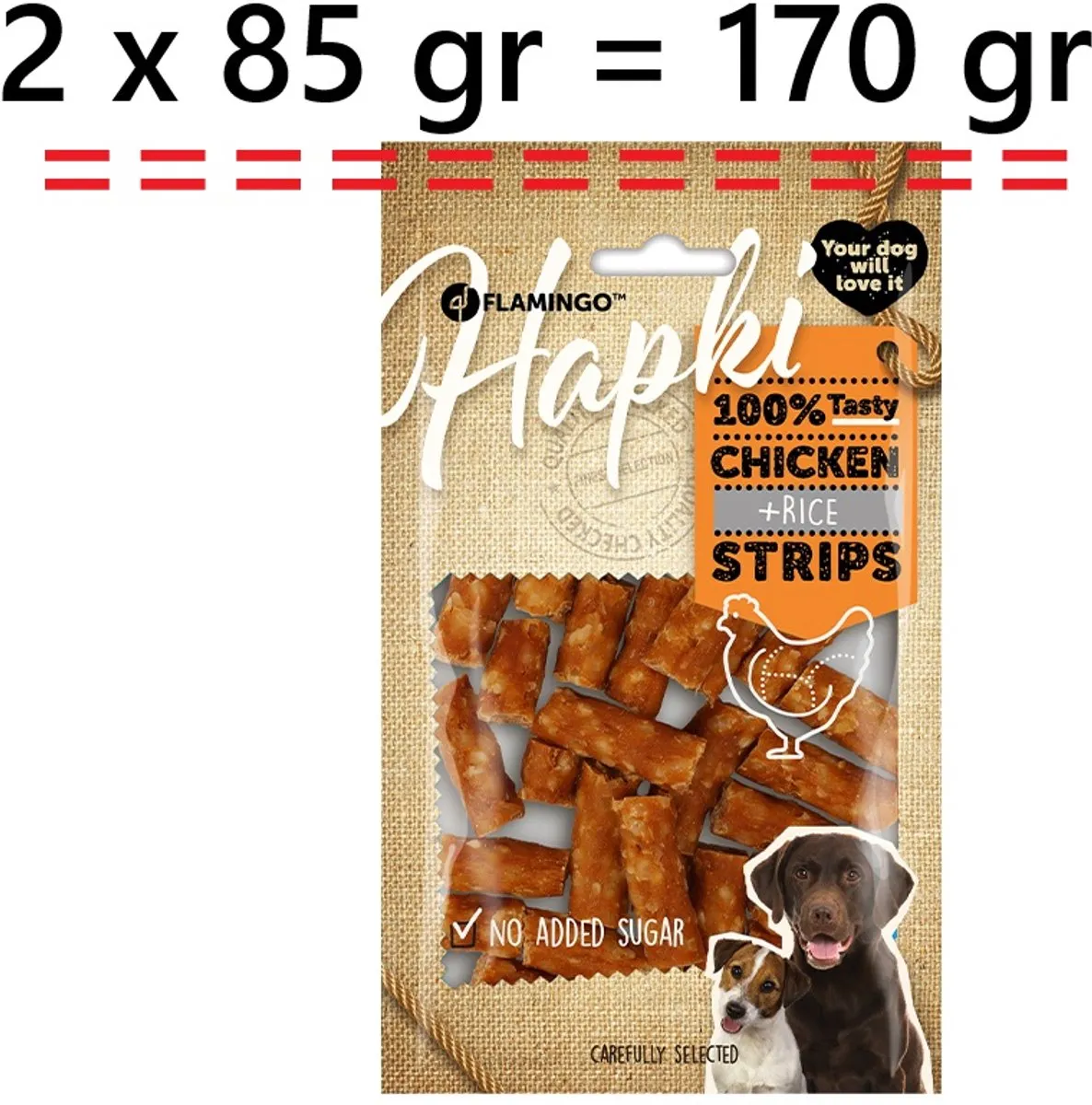 Flamingo Hondensnacks Chicken & Rice Strips 85g