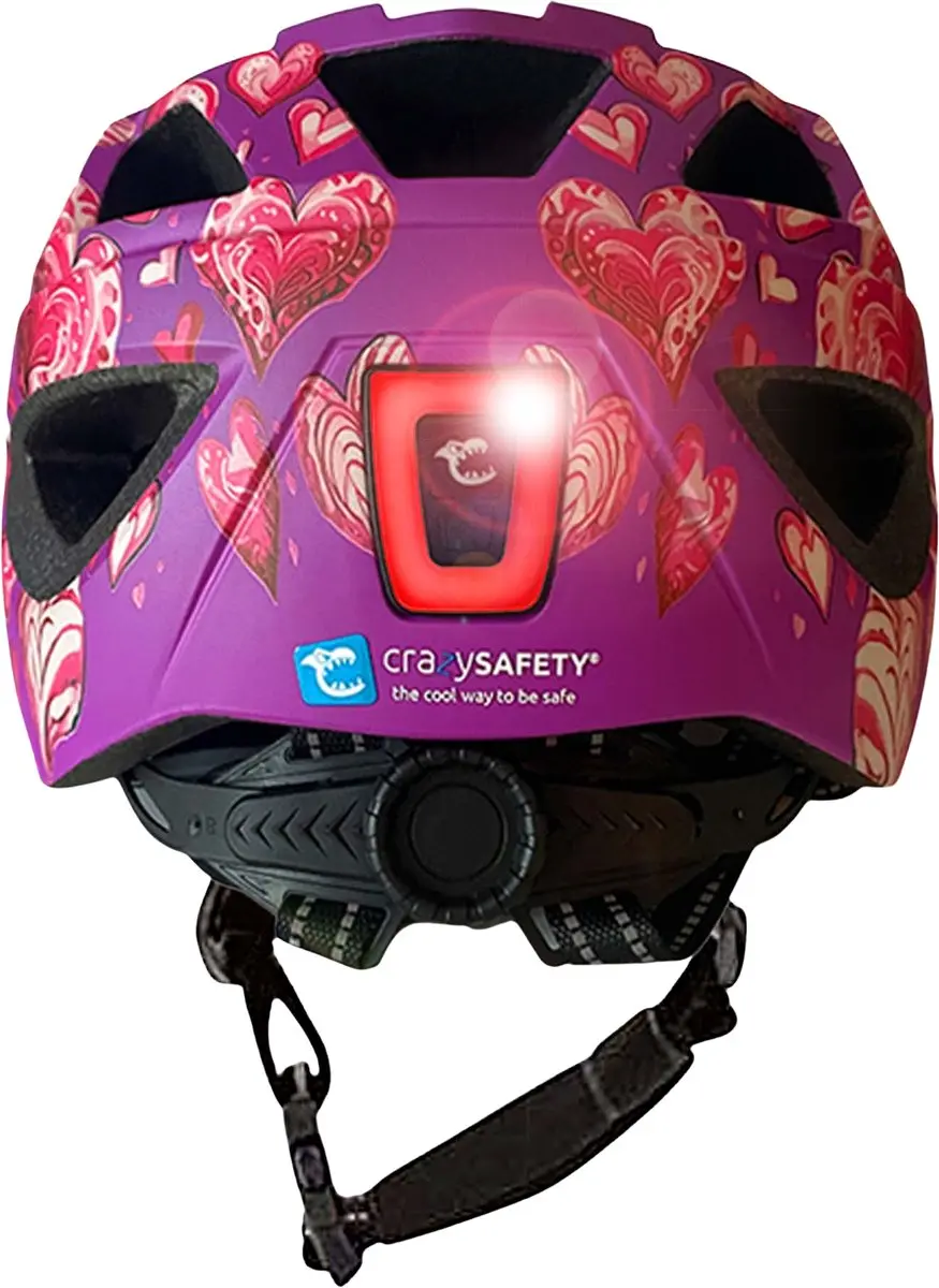 Crazy Safety Cool Heart Kinderhelm M - Paars Hart - afbeelding 4 van 6