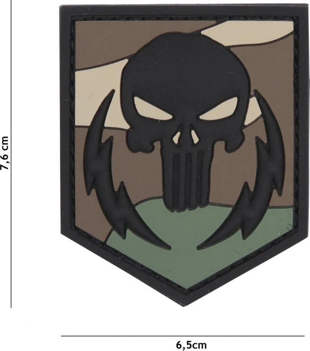 101 Inc Embleem 3D PVC Punisher Thunder Strokes Woodland Camouflage