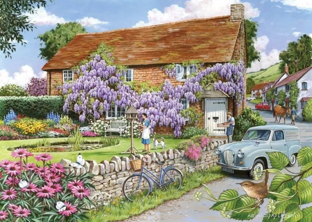 House of Puzzles Wisteria Cottage Legpuzzel 250 Stuks