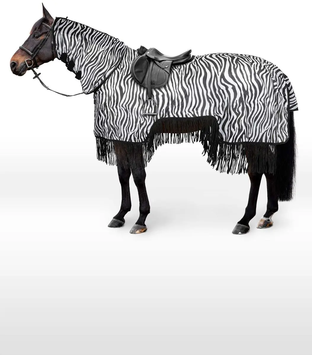 Horze Defender uitrijdeken zebra 165cm
