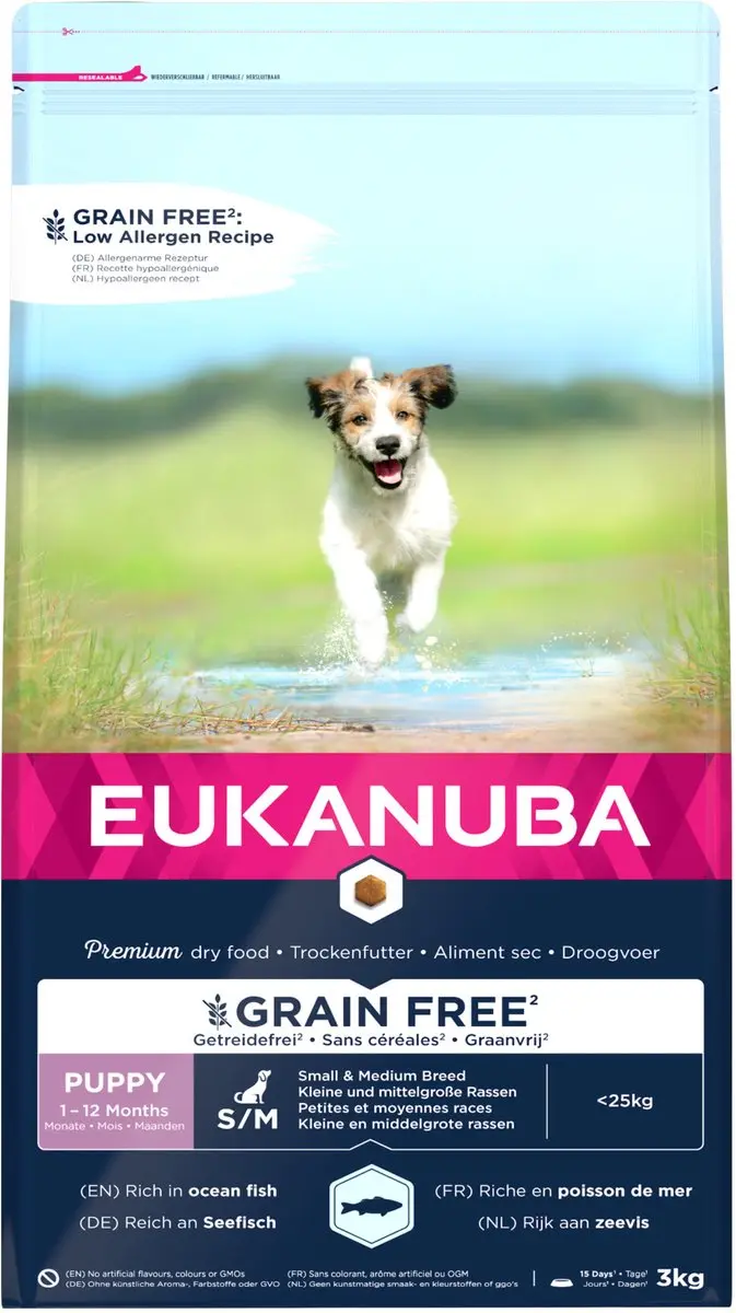 Eukanuba Pup & Junior Small Medium Grain Free Zeevis