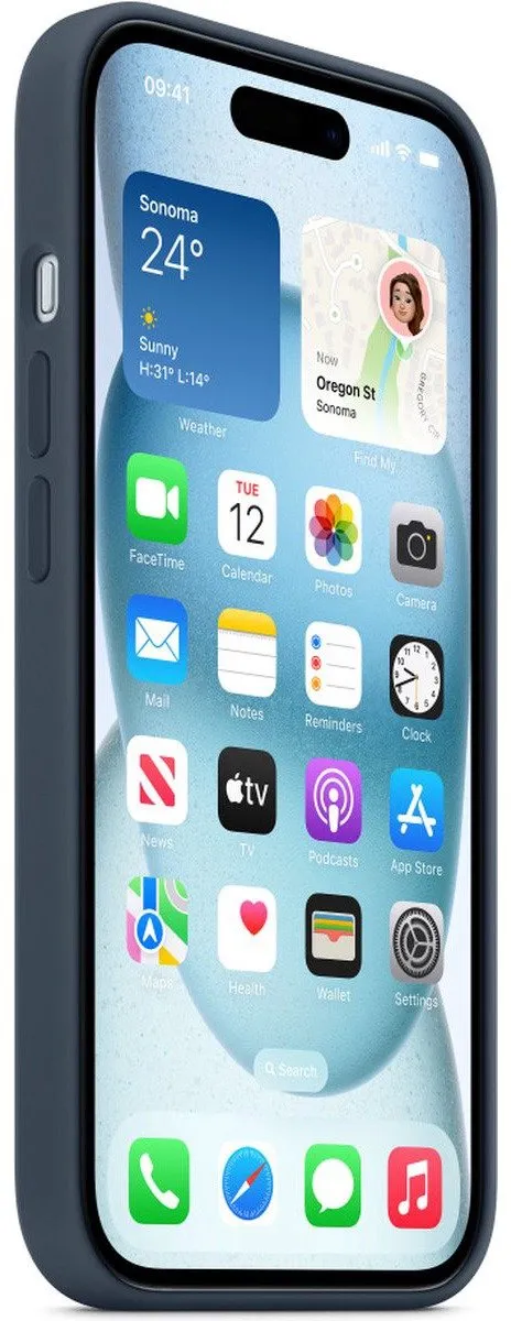 Apple iPhone 15 Siliconenhoesje MT0N3ZM/A - Storm Blue - afbeelding 6 van 6