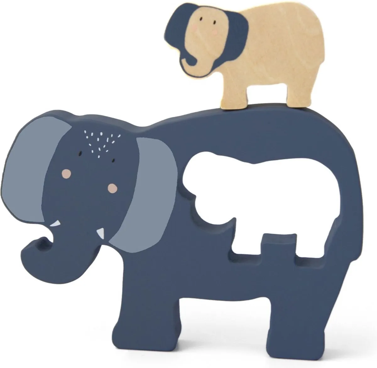 Trixie Houten Babypuzzel Mrs. Elephant - Blauw