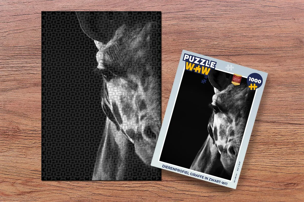 PuzzleWow Dierenprofiel Giraffe Legpuzzel 1000 Stuks - Multicolor
