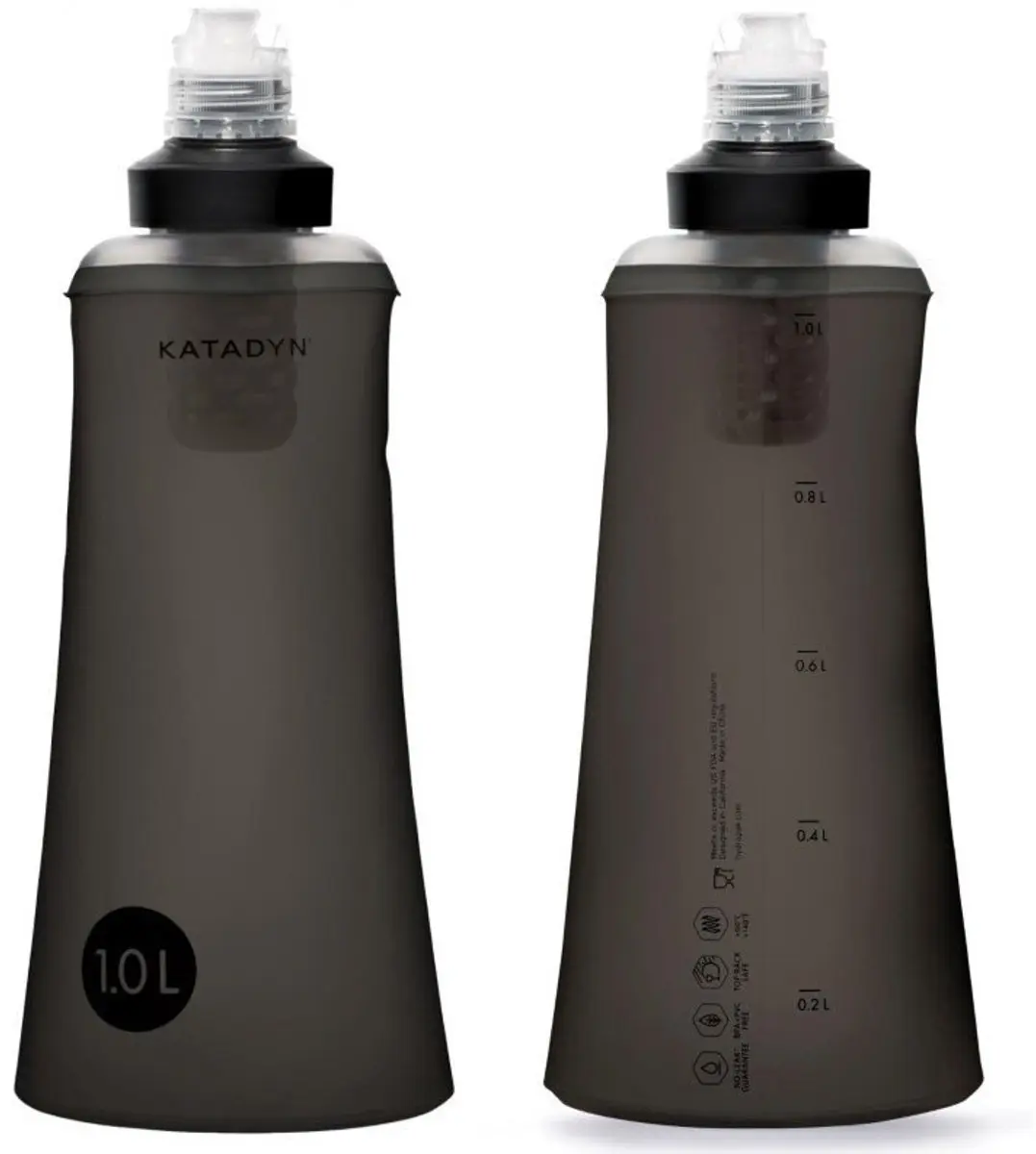 1x Katadyn BeFree Waterfilterfles Tactical 1L Black Edition K8020426