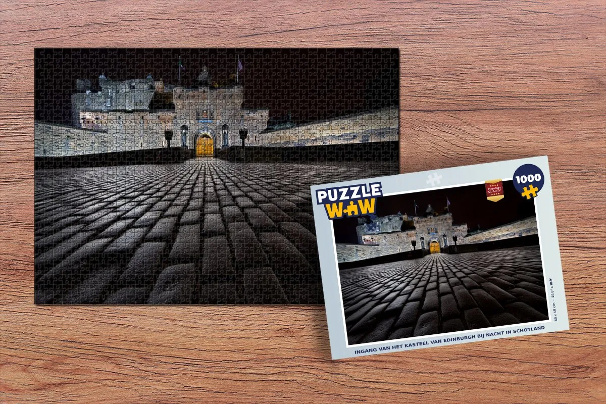 PuzzleWow Legpuzzel Edinburgh bij nacht 1000 Stuks - Multicolor