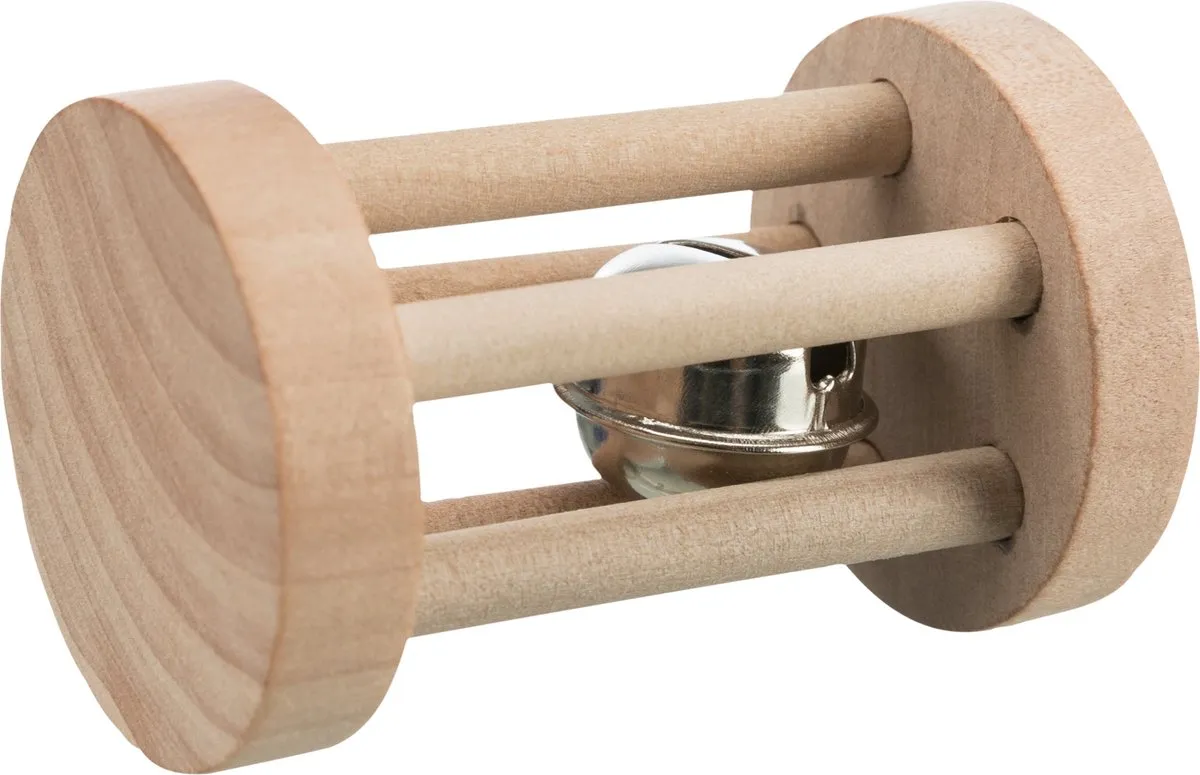 Trixie Speelrol Hout met Bel 6cm