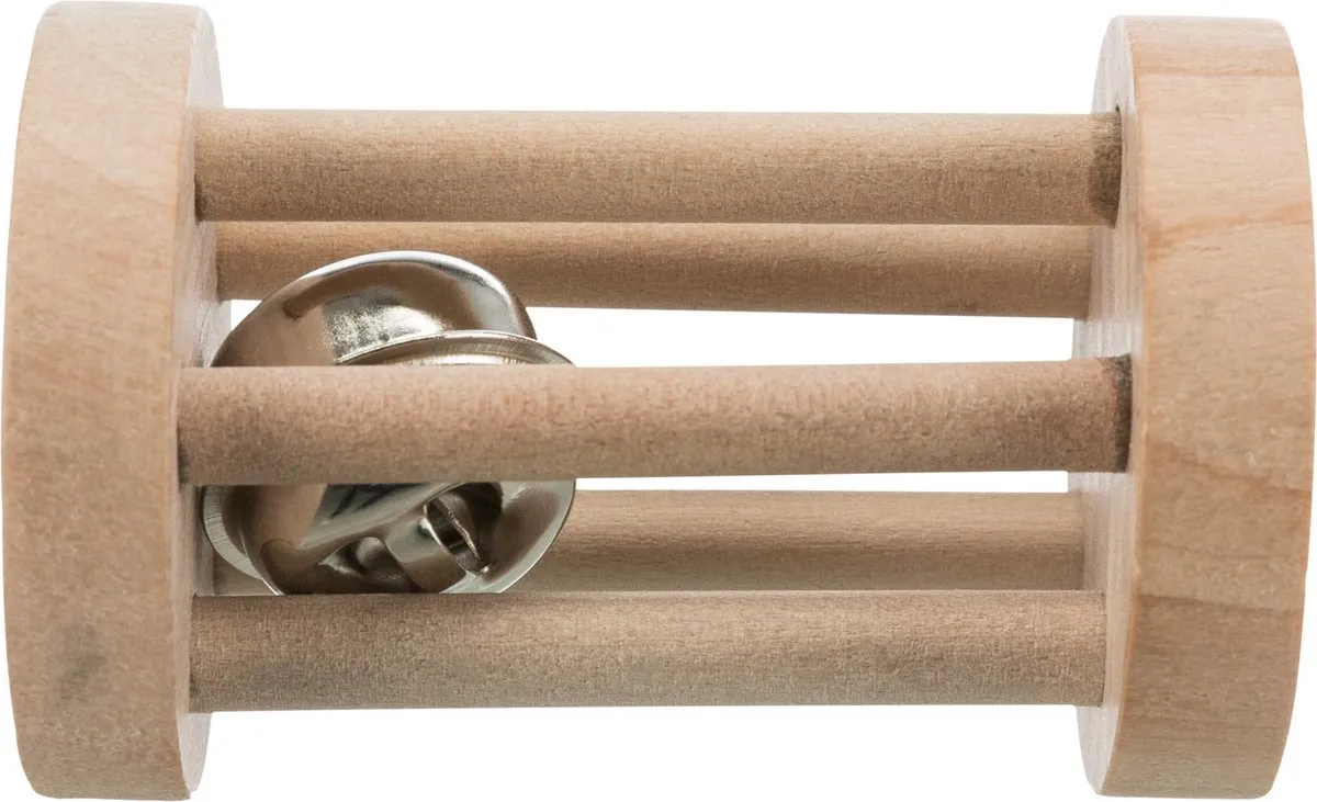Trixie Speelrol Hout met Bel 6cm - afbeelding 3 van 3