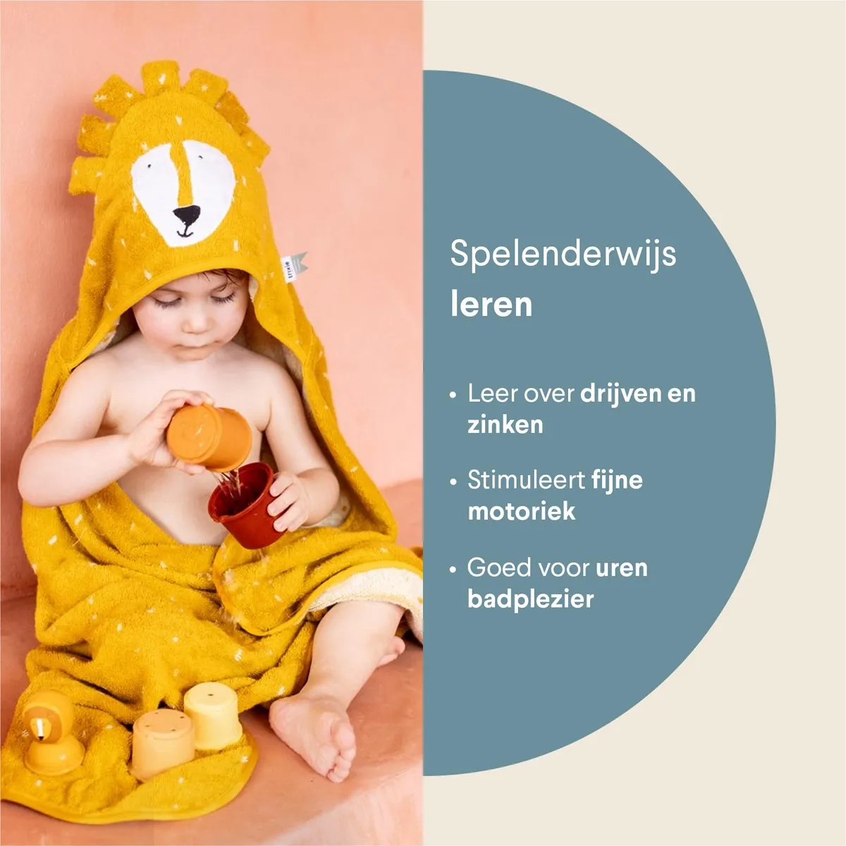 Trixie Stapelpotjes Mr. Lion Siliconen Badspeelgoed - 5 Stuks