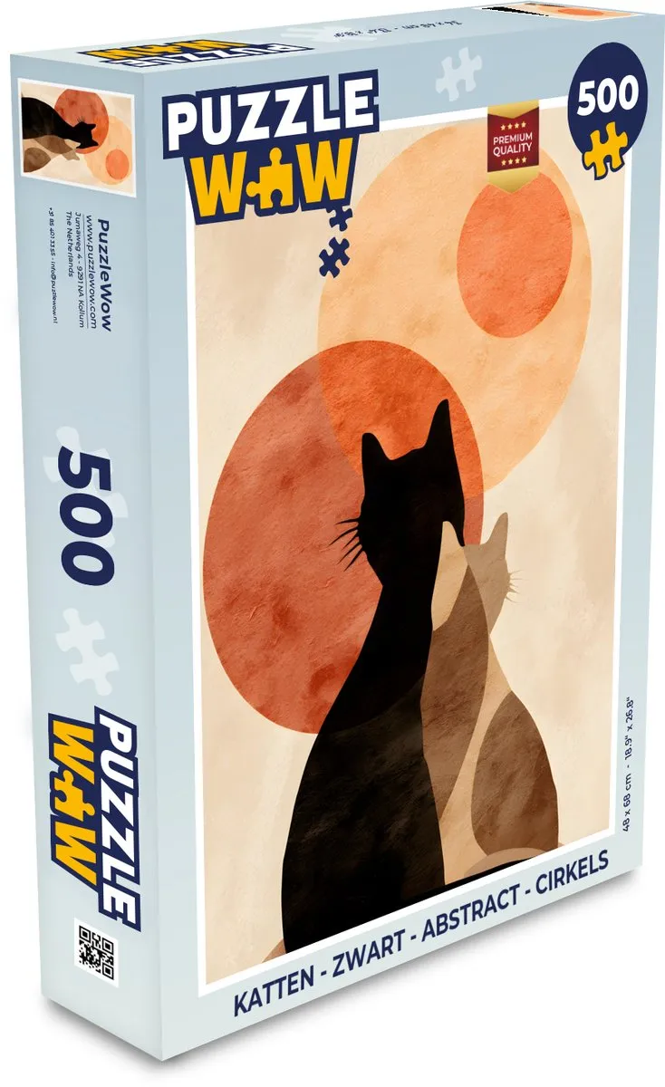 PuzzleWow Abstract Katten Legpuzzel 500 Stuks