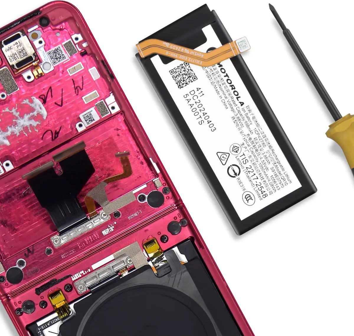 Motorola Moto Razr 50 Ultra Accu 1050mAh BAT-MOTO-R50U - Zwart
