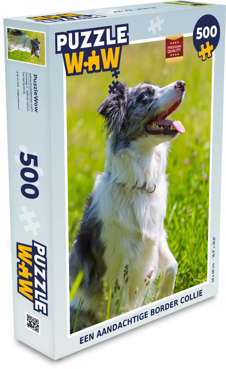 PuzzleWow Legpuzzel Border Collie 500 Stuks