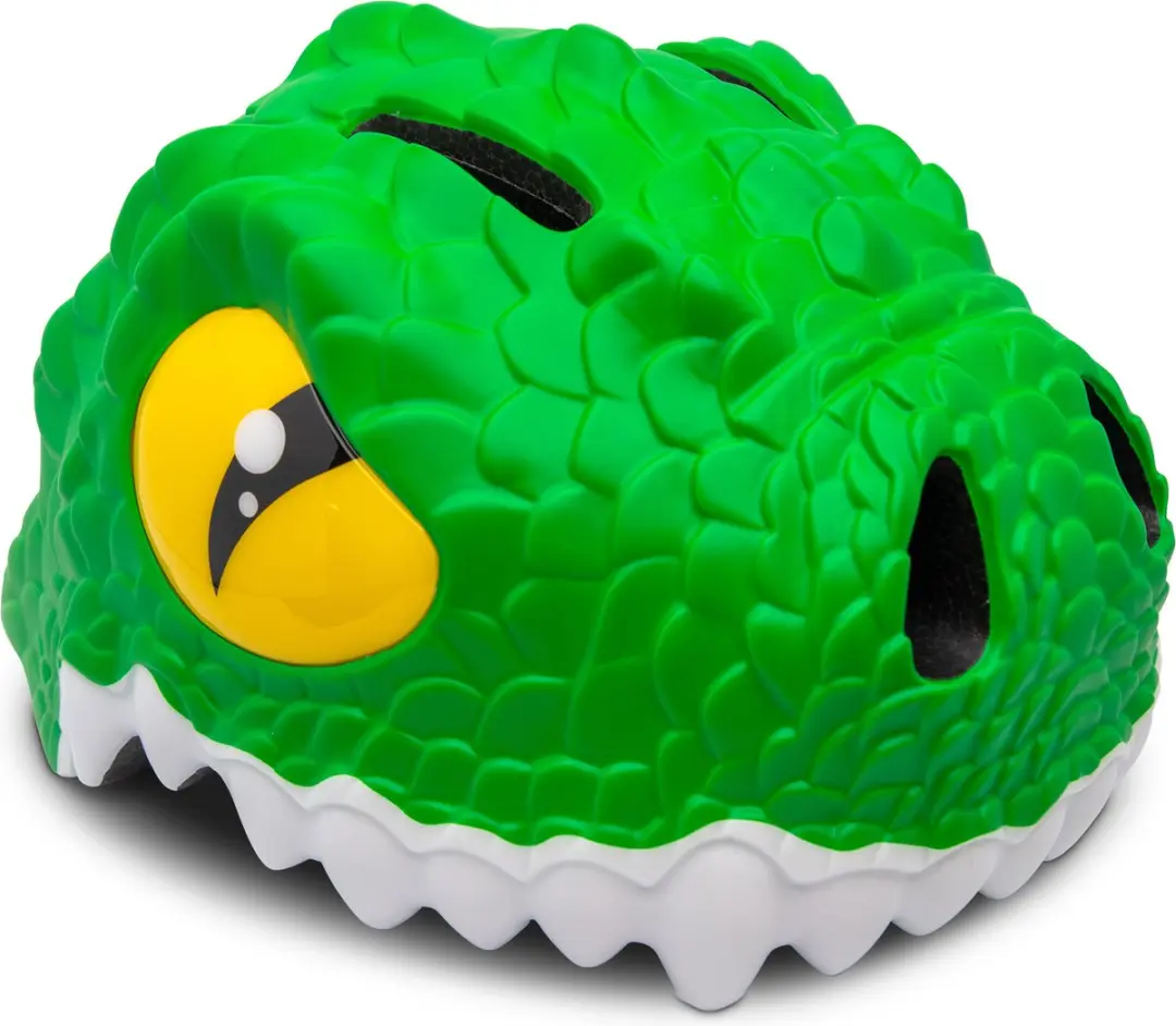 Crazy Safety Kinderfietshelm Groene Krokodil S/M