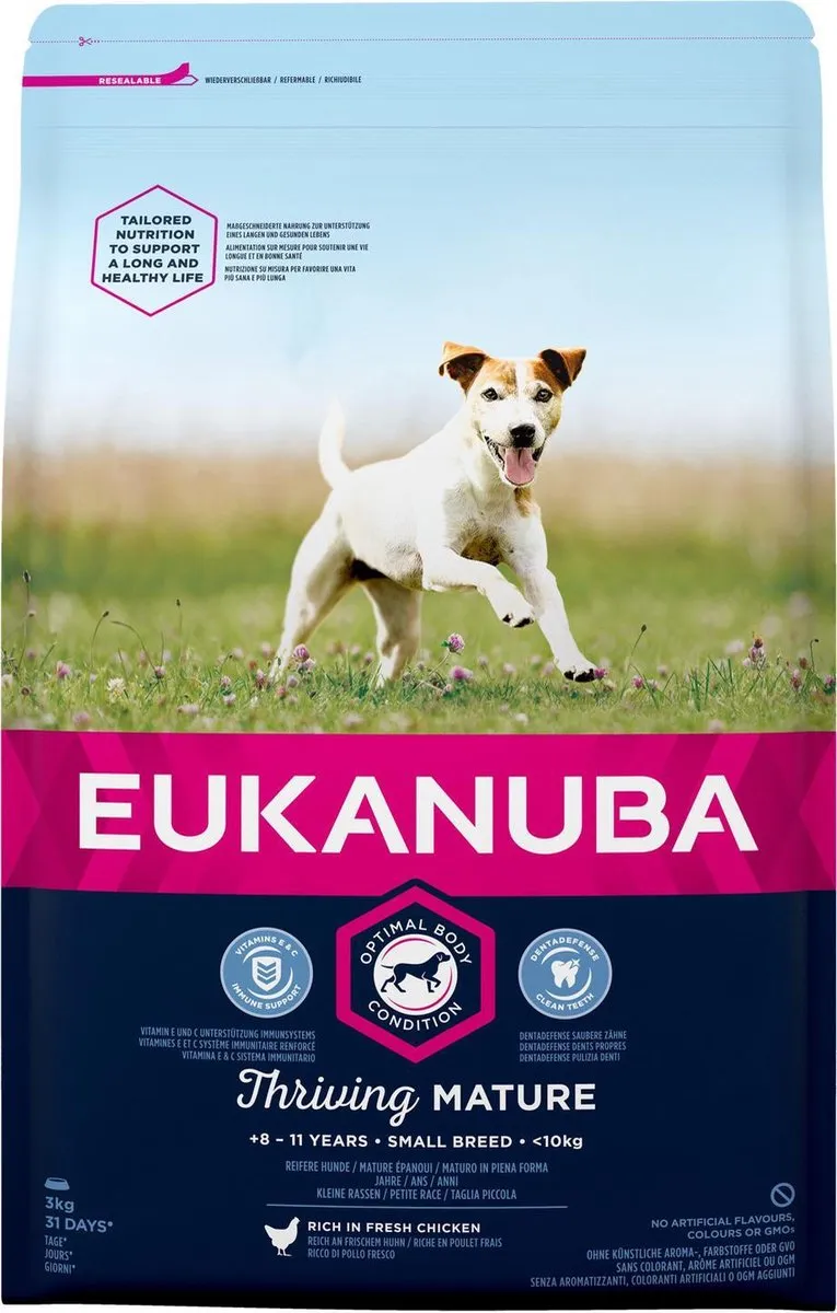 Eukanuba Thriving Mature Small Breed Hondenvoer 3kg - Kip - afbeelding 6 van 6