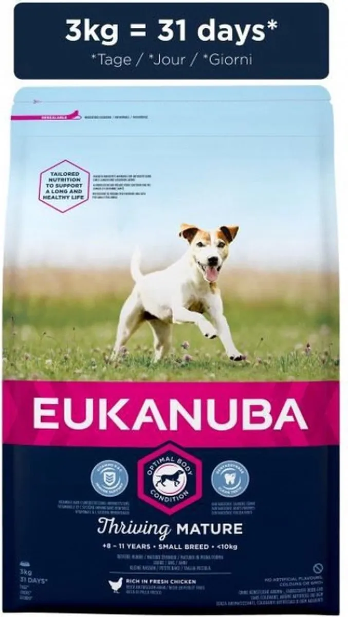 Eukanuba Thriving Mature Small Breed Hondenvoer 3kg - Kip - afbeelding 3 van 6
