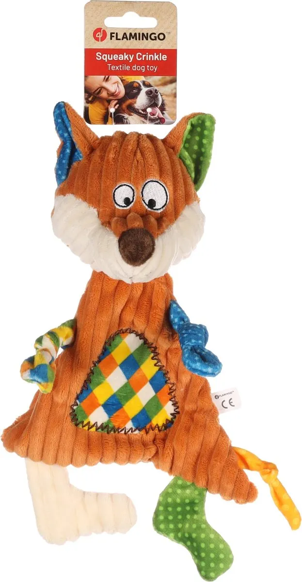 Flamingo Kareau Vos Bruin Speelgoed Hond - 22,5x9x29cm - afbeelding 3 van 3