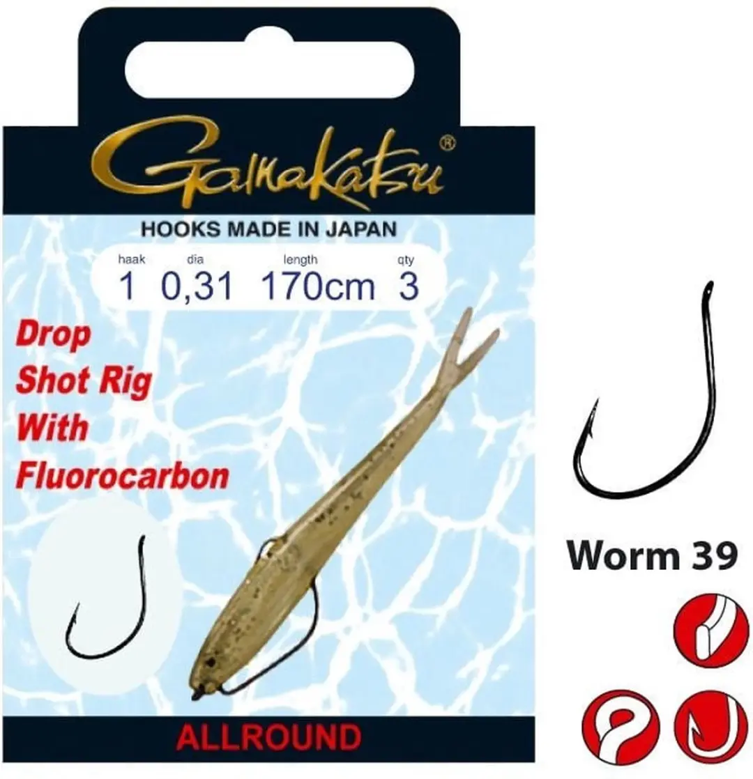 Gamakatsu Drop Shot Rig With Fluorocarbon #1 / 0.31mm