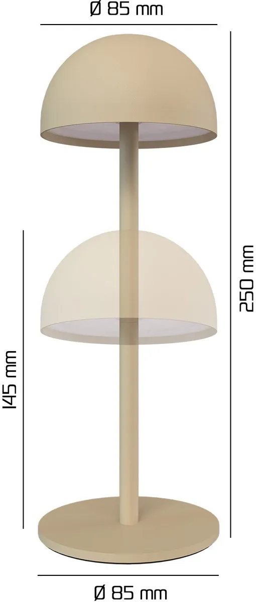 Ledvion Vita Oplaadbare Tafellamp - Beige - 2.5W - IP54