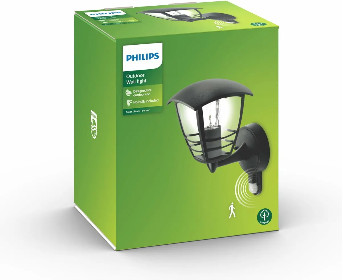 Philips Creek Buitenwandlamp Sensor Zwart