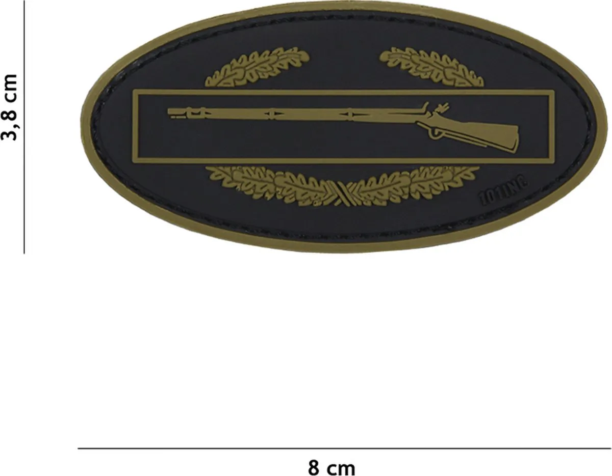 101 Inc Embleem 3D PVC Infantry Groen Zwart