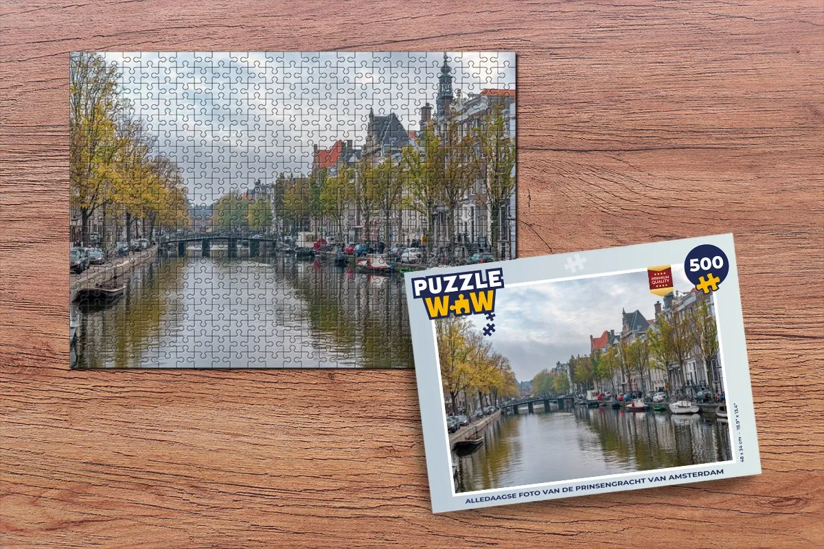 PuzzleWow Legpuzzel Prinsengracht Amsterdam 500 Stuks - Multicolor