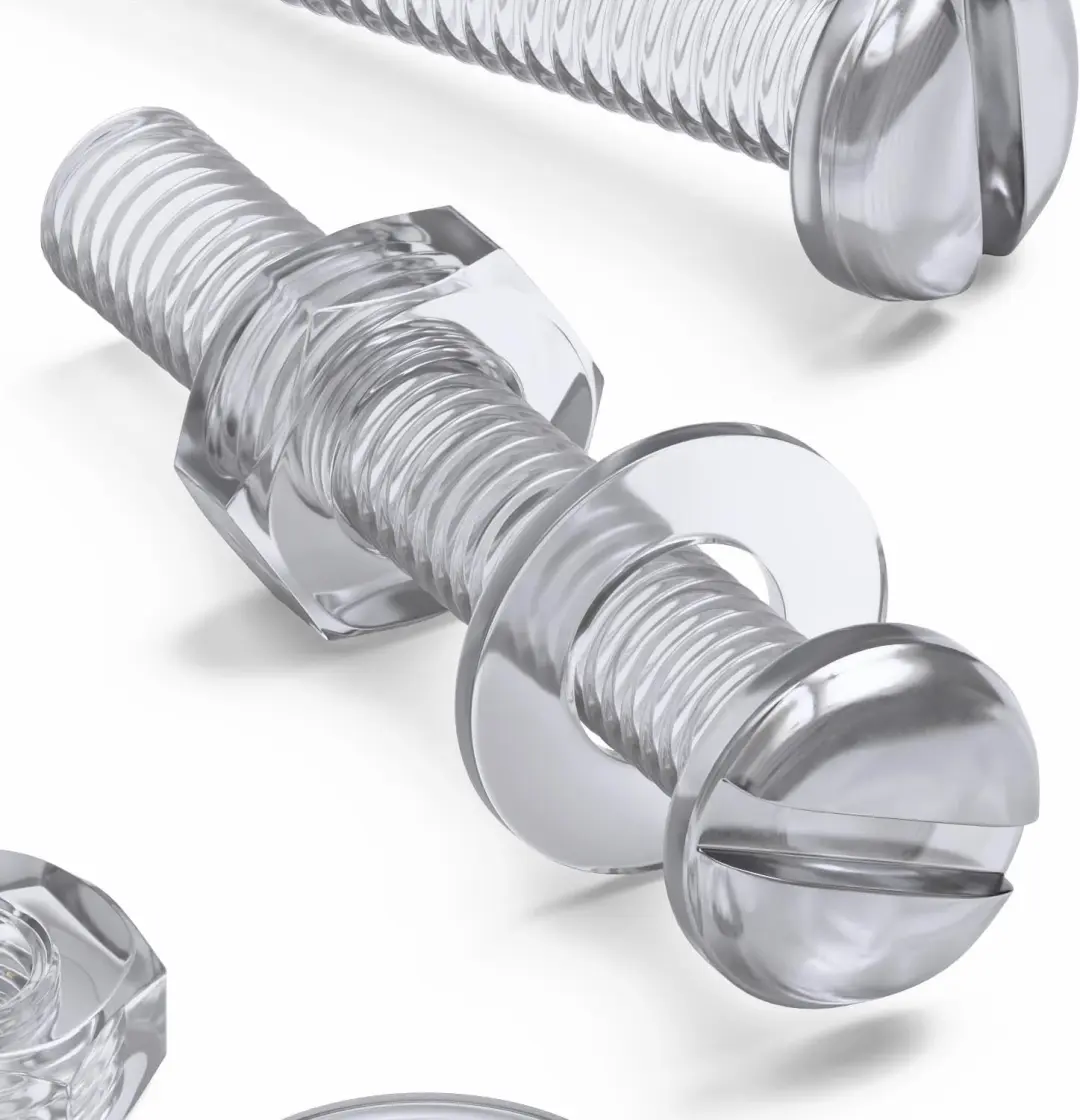 50x M3x20mm Kunststof Platte Kop Schroeven met Moeren & Ringen