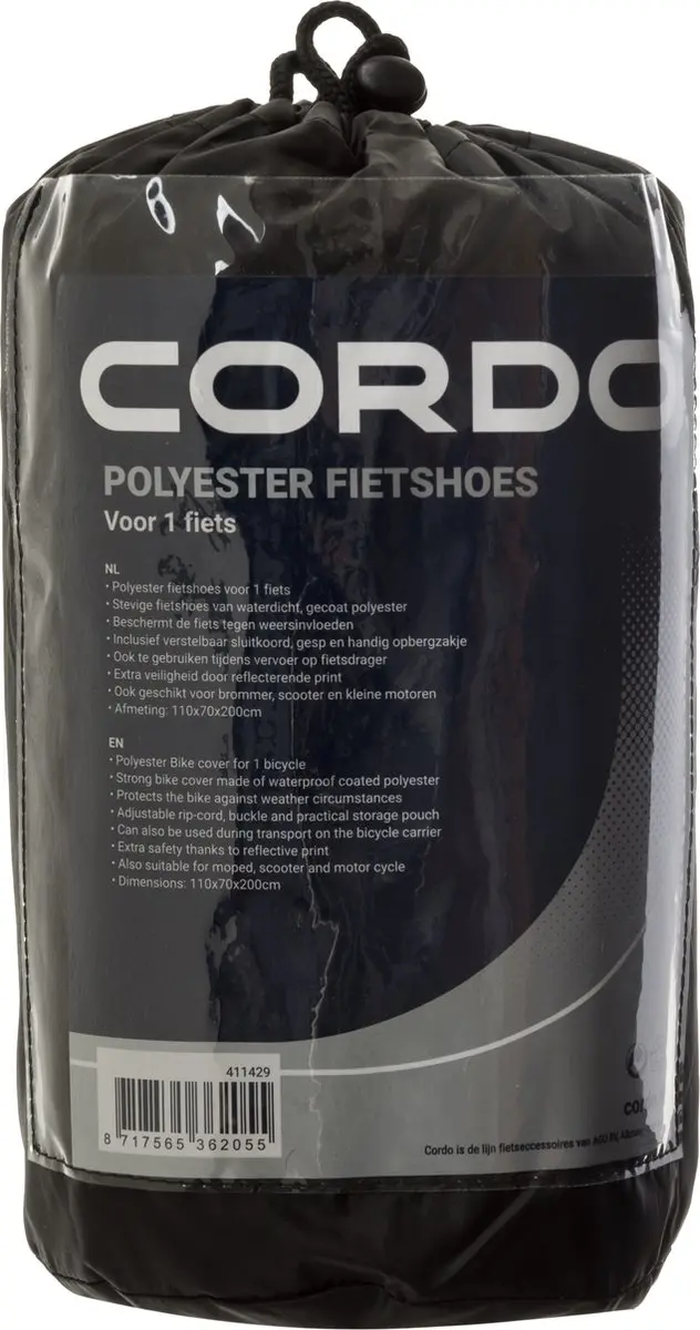 Cordo Fietshoes 1 Fiets Zwart - afbeelding 2 van 2