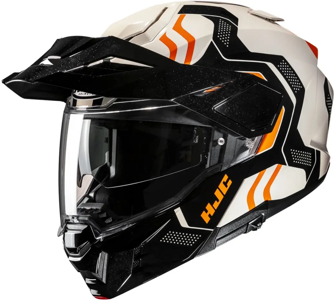 HJC i80 Velly Zwart Wit Oranje Adventure Motorhelm