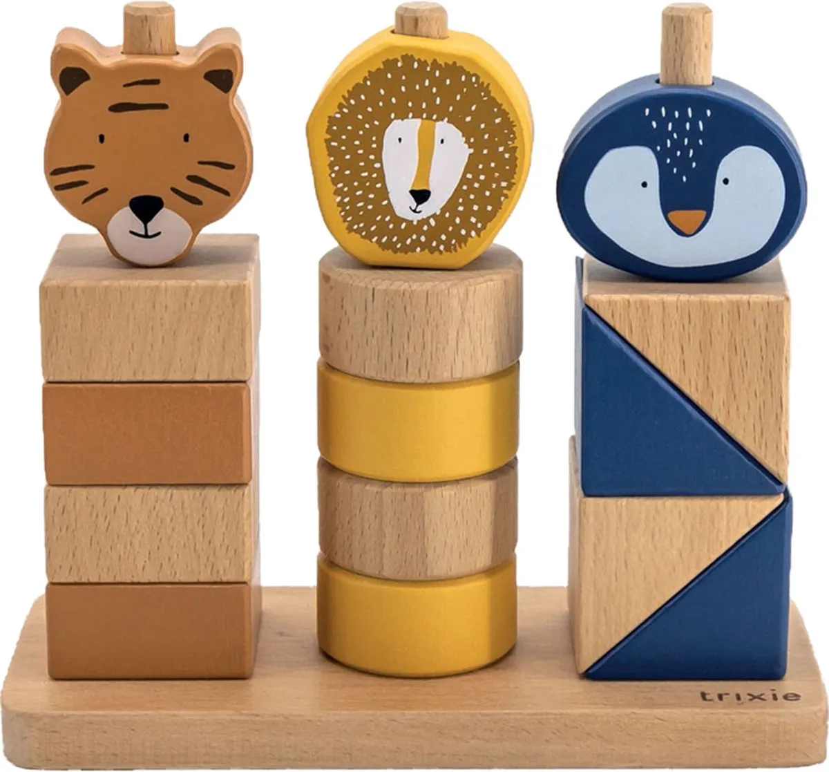 Trixie Stapeltoren 16 Stuks - Houten Stapelstenen Multi