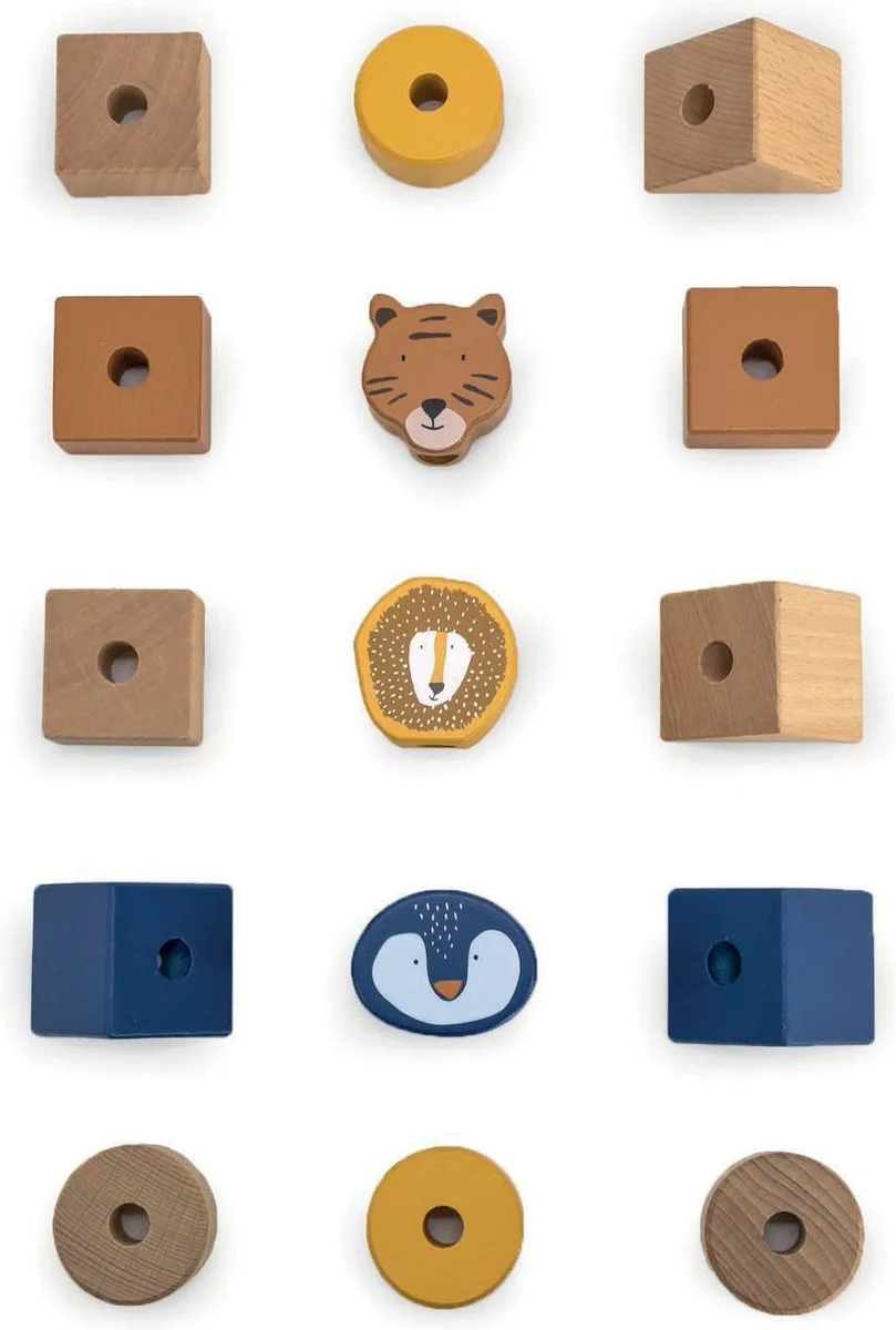Trixie Stapeltoren 16 Stuks - Houten Stapelstenen Multi
